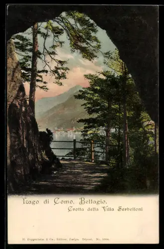 AK Bellagio /Lago di Como, Grotta della Villa Serbelloni