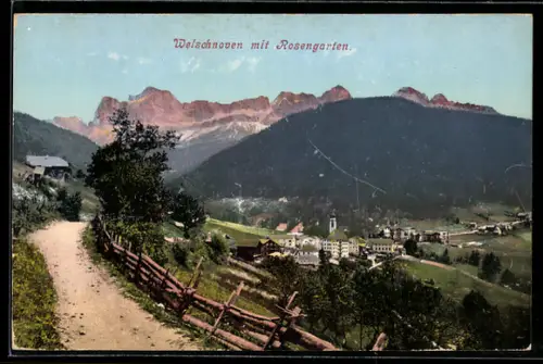 AK Welschnoven, Ortsansicht mit dem Rosengarten