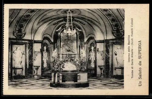AK Superga, Interno della Basilica, Tomba di Carlo Alberto