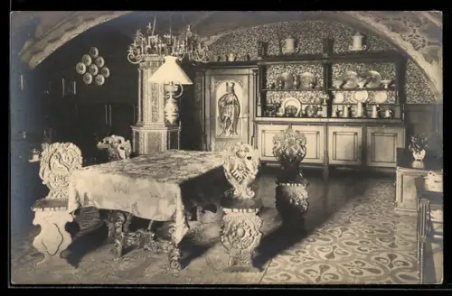 AK Meran, Schloss Katzenstein, Speisesaal, Innenansicht