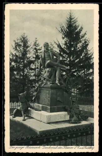 AK Bad Kösen, Denkmal für den jungen Bismarck an der Rudelsburg