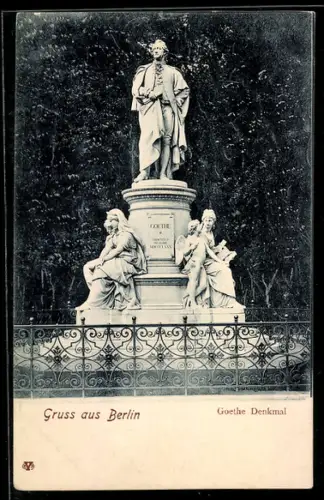 AK Berlin-Tiergarten, Goethe Denkmal