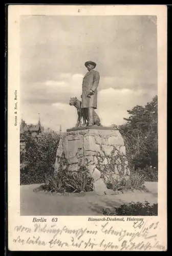 AK Berlin, Bismarck-Denkmal am Halensee