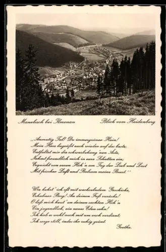 AK Manebach bei Ilmenau, Blick vom Heidenberg