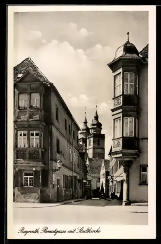 AK Bayreuth, Brautgasse, Stadtkirche