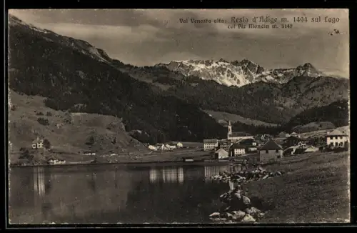 AK Resia d`Adige, Vista sul lago con il Piz Mondin sullo sfondo