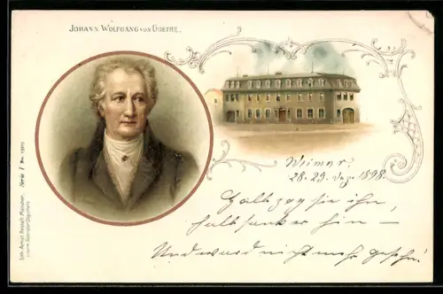 Lithographie Portrait Johann Wolfgang von Goethe