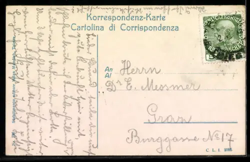 AK Trieste, Rada, Segelschiff vor der Küste