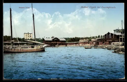 AK Lussinpiccolo-Cigale, Seebad, Pension Fritzi