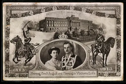 AK Braunschweig, Residenz-Schloss, Herzog Ernst August und Herzogin Viktoria Luise