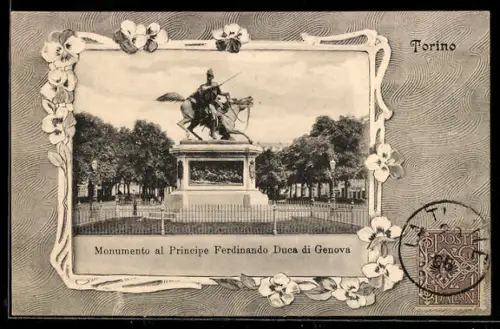 AK Torino, Monumento al Principe Ferdinando Duca di Genova, Passepartout