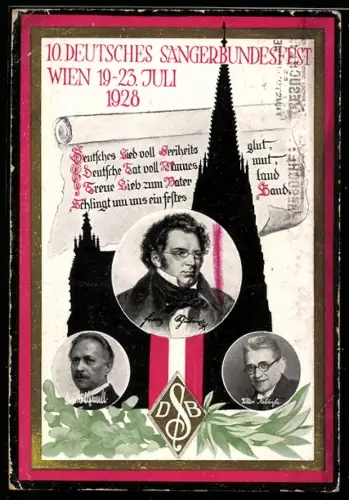 AK Wien, 10. Deutsches Sängerbundesfest 1928