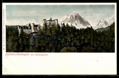 AK Schloss Hohenschwangau mit Gerenspitze
