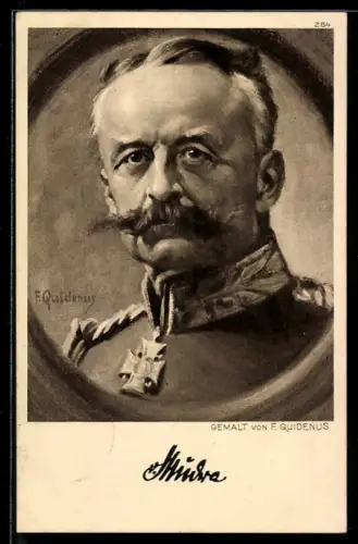 Künstler-AK Heerführer, von Mudra im Portrait