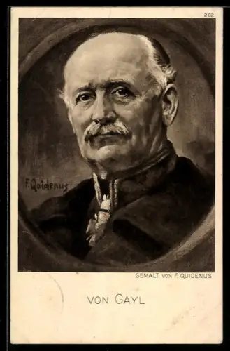 Künstler-AK Fritz Quidenus: General von Gayl in Uniform