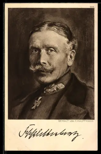 Künstler-AK H. Kauffmann, Portrait General Falckenberg in Uniform