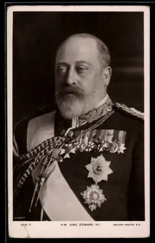 AK Portrait King Edward VII. in Uniform mit Orden