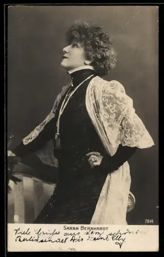 AK Schauspielerin Sarah Bernhardt im Portrait