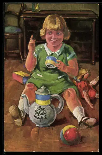 Künstler-AK Arthur Wittig: Wie gut der Kathreiner schmeckt..., Kaffeewerbung