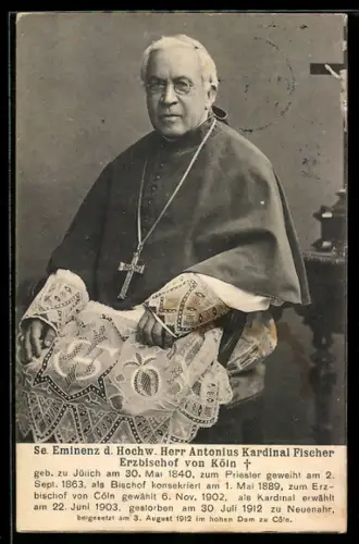 AK Portrait von Antonius Kardinal Fischer, Erzbischof von Köln