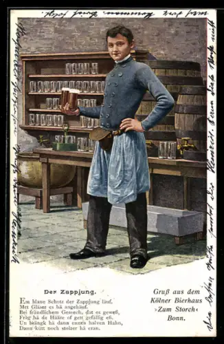 AK Köln, Zapfjunge, Kölner Köbes, Brauerei