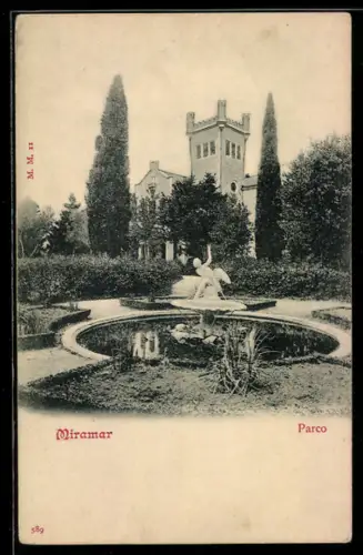 AK Triest, Miramar, Parco, Fontaine