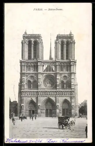 AK Paris, Cathédrale Notre-Dame, Haupteingang