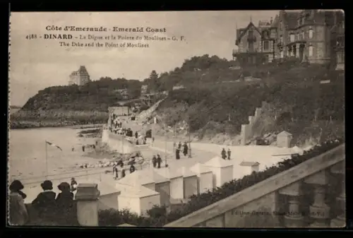 AK Dinard, La Digue et la Pointe du Moulinet