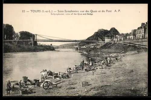 AK Tours /I.-et-L., Saint-Symphorien vue des Quais et du Pont