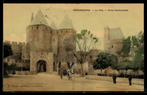 AK Carcassonne, La Cité, Porte Narbonnaise