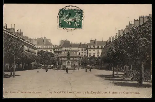 AK Nantes, Cours de la République, Statue de Cambronne