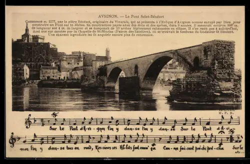 AK Avignon, Le Pont Saint-Bénézet