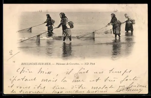 AK Boulogne-sur-Mer, Pêcheuses de Crevettes
