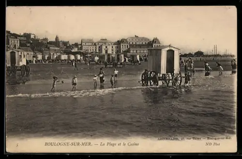 AK Boulogne-sur-Mer, La Plage et le Casino