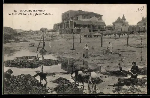 AK Le Croisic /Loire-Inf., Les Petits Pêcheurs de crabes à Port-Lin
