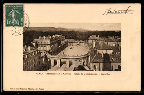 AK Nancy, Hémicycle de la Carrière, Palais du Gouvernement, Pépinière