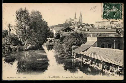 AK Chartres, Vue prise du Pont-Neuf