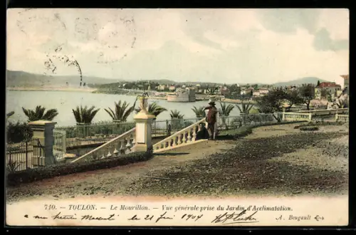 AK Toulon, Le Mourillon, Vue générale prise du Jardin d`Acclimatation