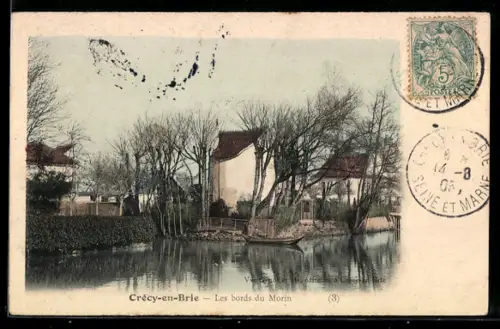 AK Crécy-en-Brie, Les bords du Morin