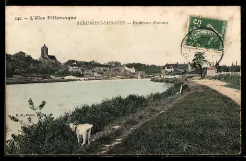AK Beaumont-sur-Oise, Panorama d`amont