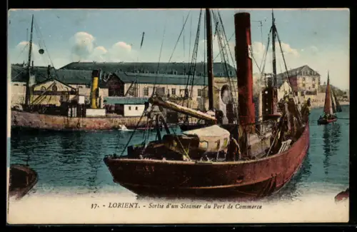 AK Lorient, Sortie d`un Steamer du Port de Commerce
