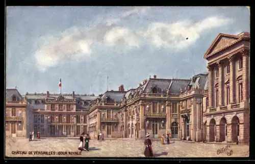 Künstler-AK Versailles, Chateau de Versailles, Cour Royale
