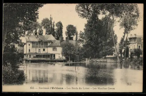 AK Orléans, Les Bords du Loiret, Les Moulins Geron