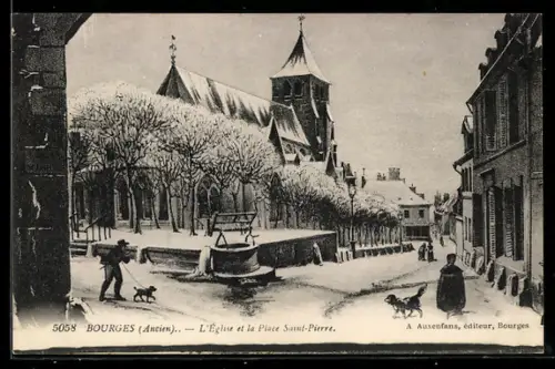 AK Bourges, LEglise et la Place Saint-Pierre