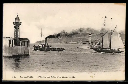 AK Le Havre, LEntrée des Jetées et la Hève
