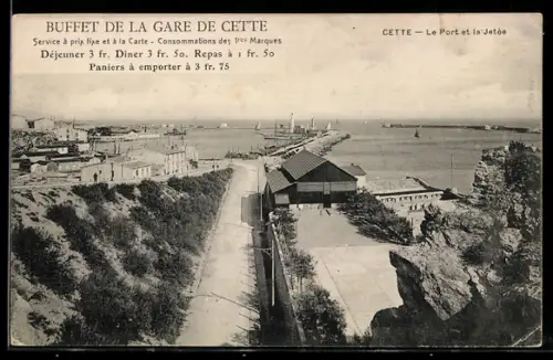 AK Cette, Le Port et la Jetée