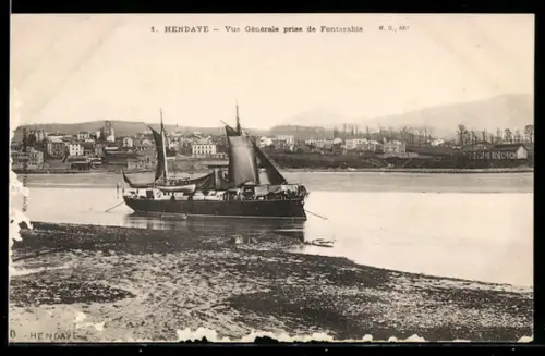 AK Hendaye, Vue Générale prise de Fontarabie