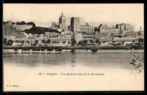 AK Avignon, Vue générale prise de la Barthelasse