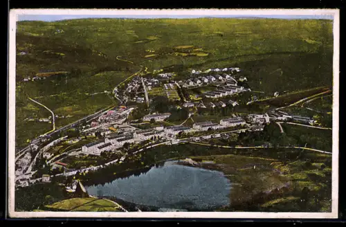 AK Camp de La Courtine, Vue aérienne, Ensemble du Camp militaire