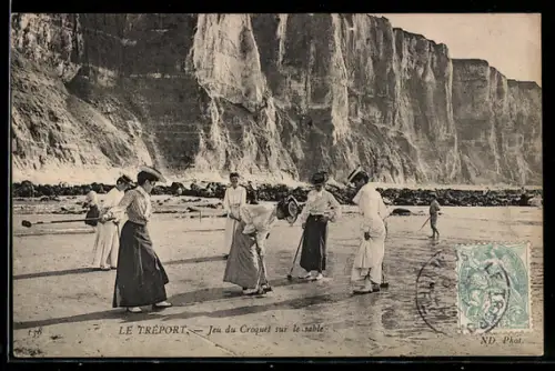 AK Le Treport, Jeu du Croquet sur le sable